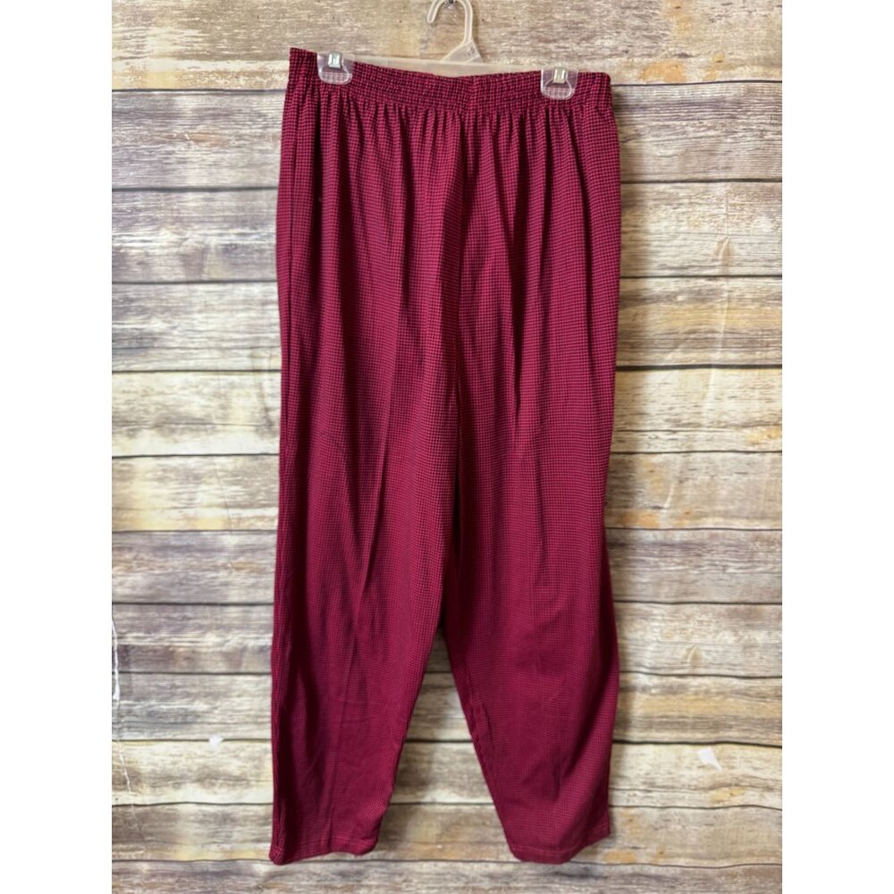 Vintage Royal Womens Pants‎ 18W Red Black Houndstooth Elastic Waist